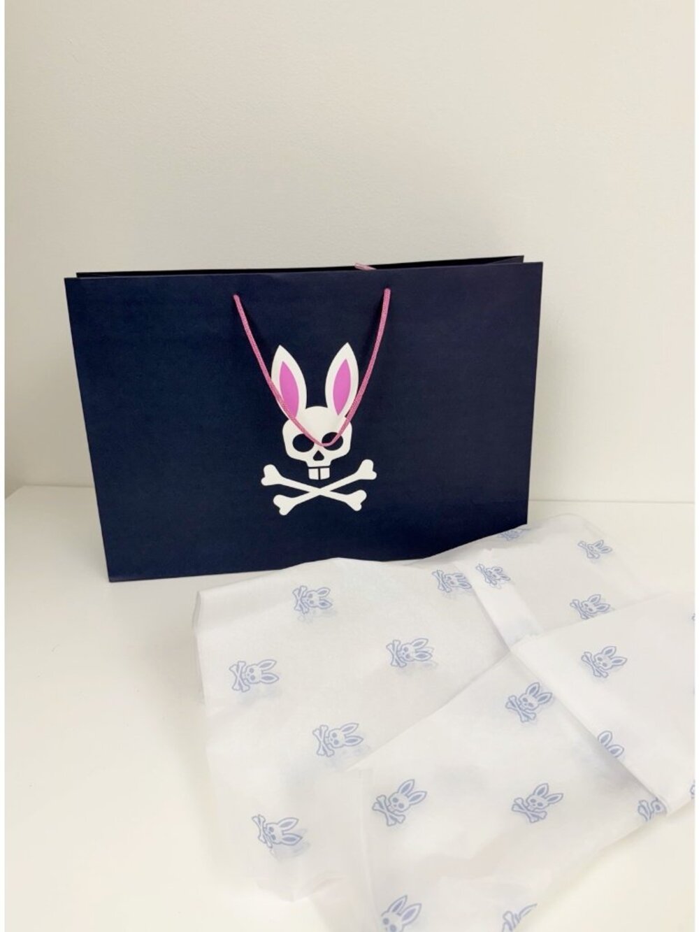 Psycho Bunny Paper Shopping Gift Bag With Tissue Paper 17.5" X 12" X 5"